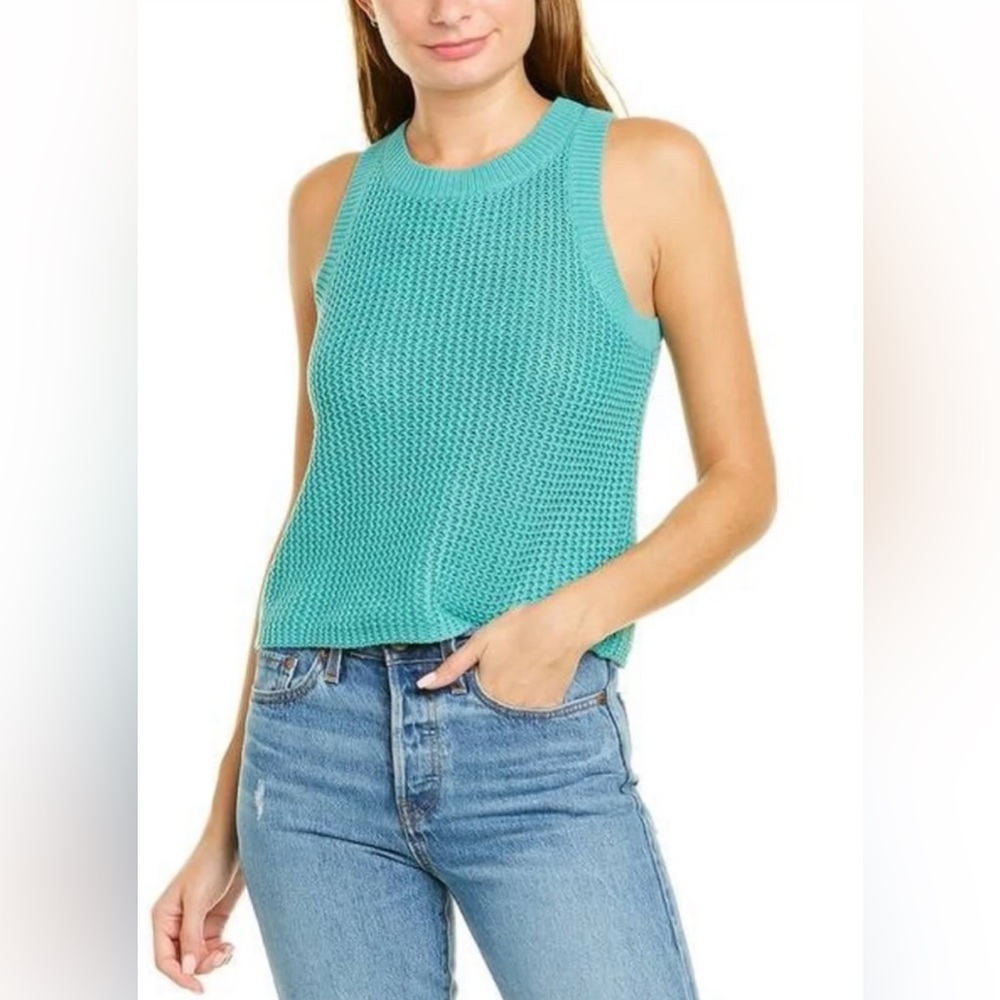 525 AMERICA Deep Teal Sleeveless Knit Tank Top Blouse Size Medium